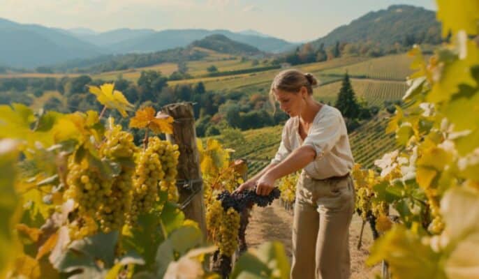 white vineyards in Oliver, BC